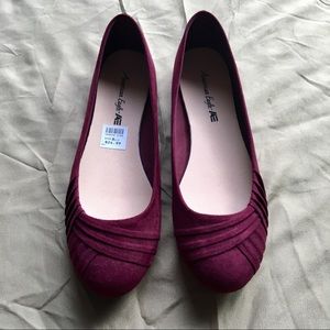 Maroon Pleated Flats